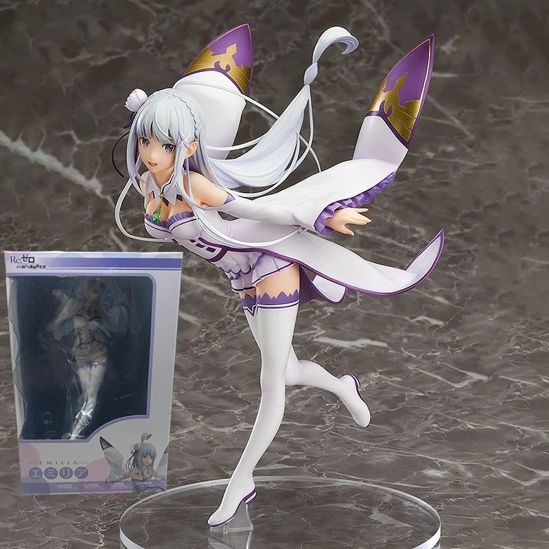 KDcolle Re:ZERO Starting Life in Another World Anime Figure Rem Sleep Sharing Action Figure Ram/Emilia Figurine Model Doll Toys