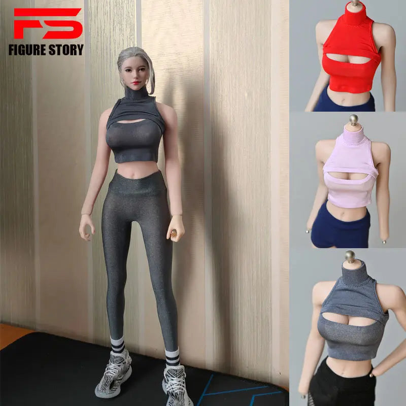 Weibliche Puppen im Maßstab 1/6, weibliche Weste mit offener Brust, passend für 12 Zoll TBLeague JIAOU DOLL-Actionfigur, Körpermodell