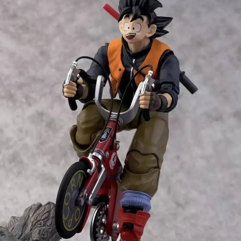 Kamione Genuine Dragon Ball Son Goku Baseball Boy Alloy Fully Articulated Action Figure With Bicycle Set For Anime Figure