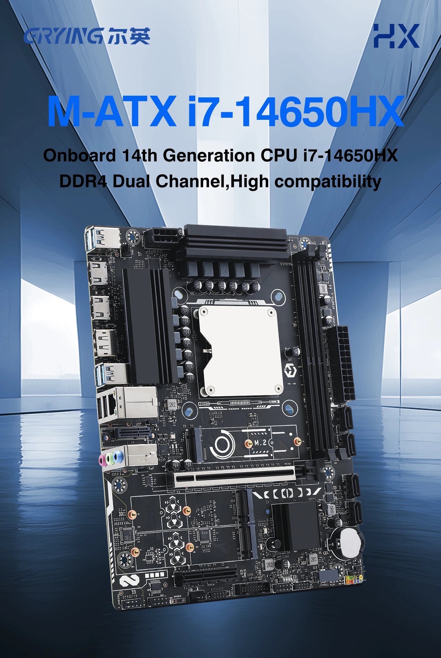 ERYING DIY Gaming PC Computer Motherboard CPU Combo Interposer Kit i7 14650HX 16C24T DDR4 RAM SSD NVME M2 Desktop Placa mae