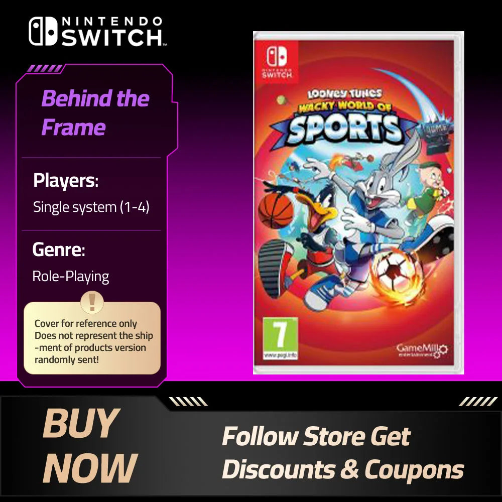 LOONEY TUNES: WACKY WORLD OF SPORTS- Nintendo Switch Game Card Games Cartridge Physical Card support TV Tabletop Handheld Modes