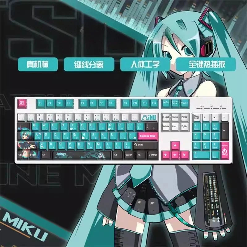 Anime Theme Mechanical Keyboard Cosplay Hatsune Miku Chopper Ayanami Rei Figure Gaming Keyboard Boys Gifts