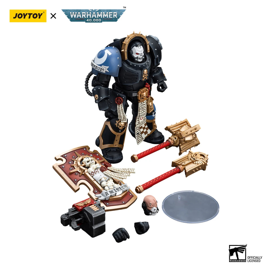 JOYTOY 1/18 Action Figure Warhammer 40K Ultramarines Chaplain in Terminator Armour Model Toy Doll