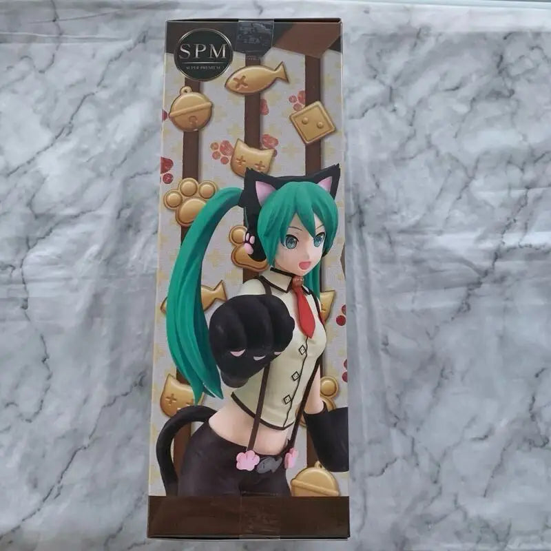 Auf Lager SEGA Hatsune Miku Projekt DIVA Arcade Future Tone SPM Hatsune Miku-Kleine Katze PVC 23CM Anime Actionfiguren Modell Spielzeug