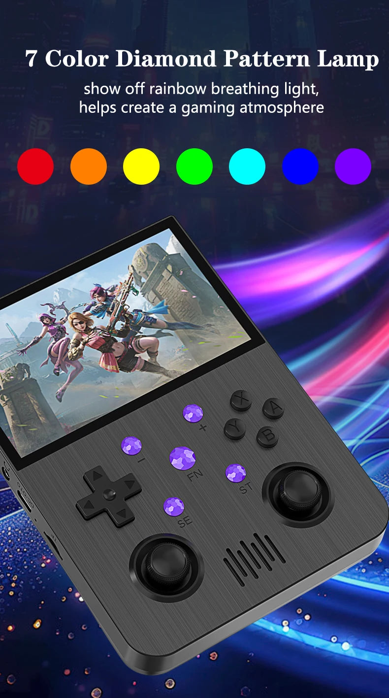 64G Handheld-Spielekonsole 4,3-Zoll-IPS-Bildschirm 3000mAh Akku Linux-System Retro Tragbare Videokonsole Geschenk