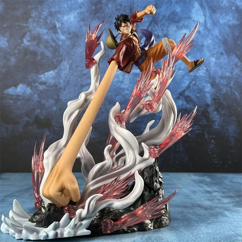 30cm One Piece Monkey D. Luffy Gk Action Figure Pvc Anime Statue Long Arm Battle Scene Collectible Desktop Decor For Anime Fans