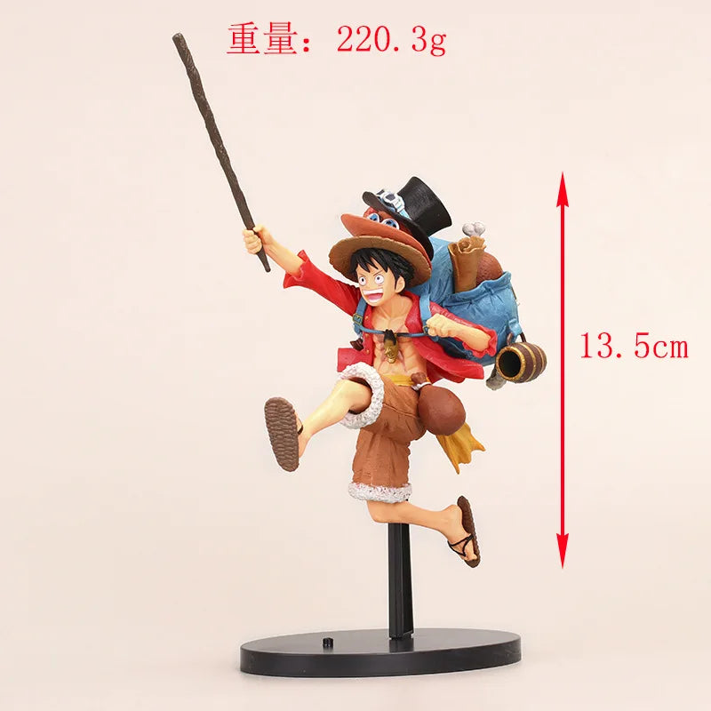3 стила аниме One Piece Monkey D. Luffy Sabo Ace PVC екшън фигурка колекционерски модел кукла детски играчки