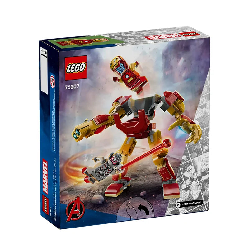 LEGO Building Blocks Superhero Series 76307 Iron Man Mech Battle Ultron Boys Assemble Puzzle Toy Gift