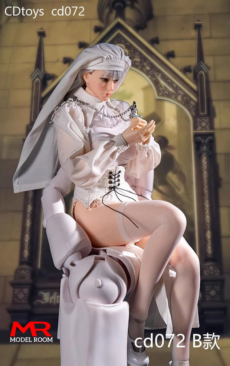 cdtoys cd072 1/6 Halloween Nun Cosplay Costume Clothes Model Fit 12'' Female Soldier Action Figure Body Dolls