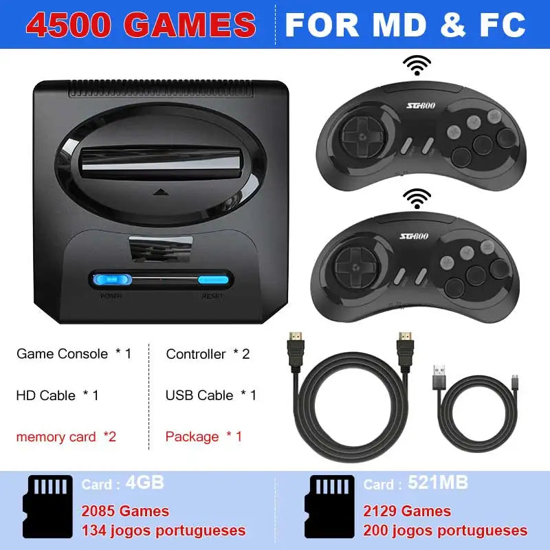 VILCORN Video Game Console For Sega Mega Drive Genesis FC Dendy 16BIT Segas-MD Console Support HDMI Output 4k Retro Game Machine
