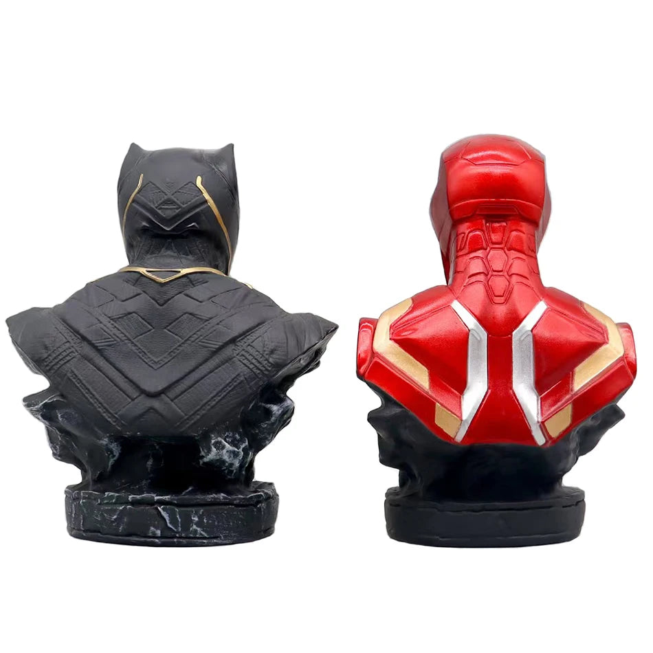 16CM Iron Man Panther Bust Anime Figure Statue marvel Avengers Large Figure Living Room Ornament Resin Collection Gift Toys