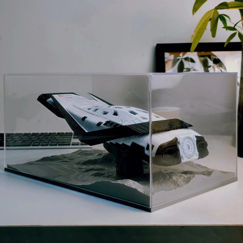Interstellar Ranger Spaceship - Fdm 3d Printed & Hand-Painted Model With Acrylic Display Case,  Model Toy Gift For Fans
