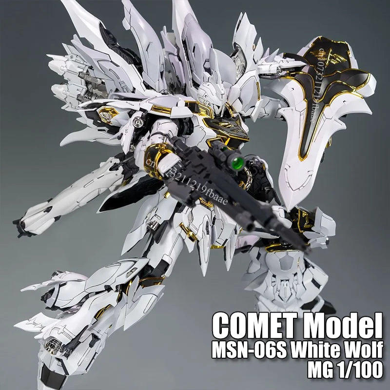 In Stock COMET Model MSN-06S MG 1/100 White Wolf The Red Comet Sinanju GK Sytle Assembly Model Kit Plastic Action Figure Toy