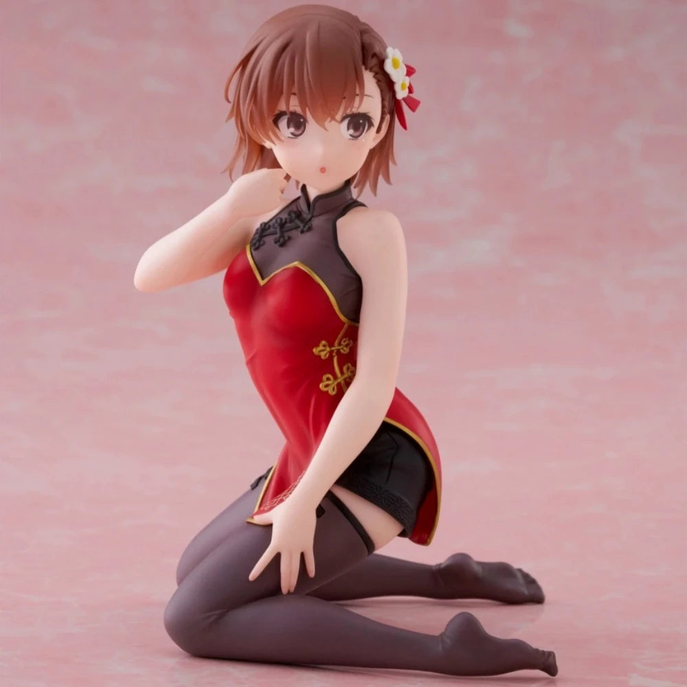 In Stock TAITO Original Genuine Anime To Aru Kagaku No Railgun Misaka Mikoto Chinese Dress 13cm Model Toys Desktop Cute Figure