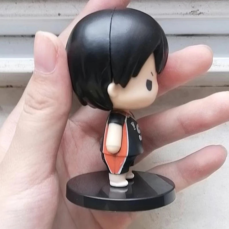 Anime Haikyuu!! Volleyball boy Hinata Shoyo Tobio Kageyama 8pcs/set Figure toy Car Decoration Christmas gift 8CM