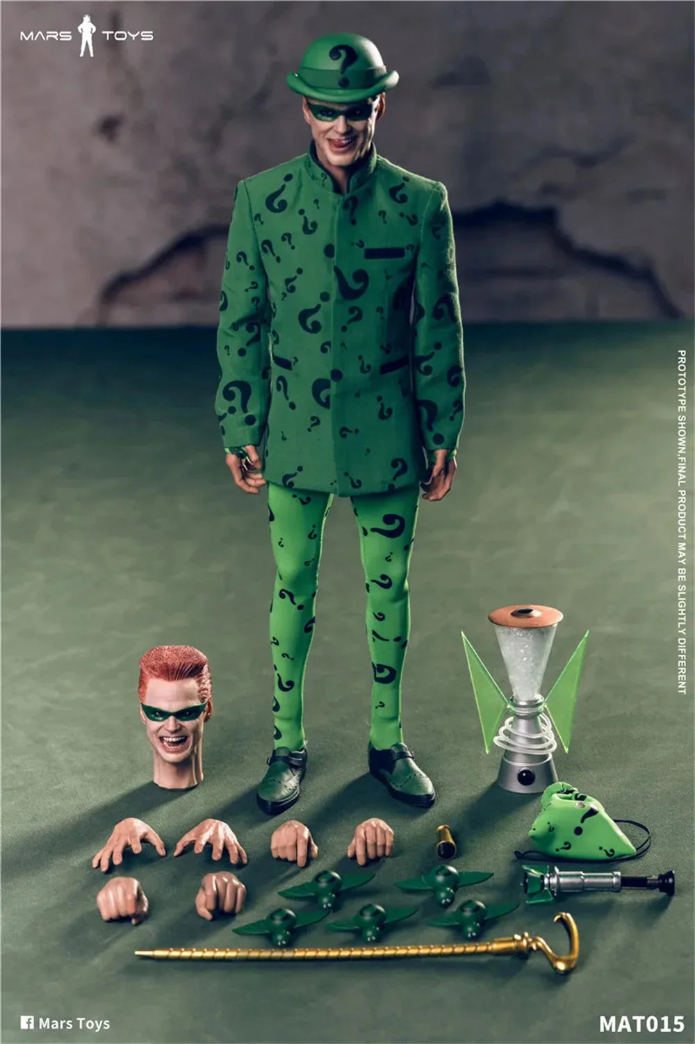 Mars Toys MAT015 1/6 Scale Classic Film Male Characters Jim Carrey Double Headed Sculpture Full Set 12' Action Figure Model