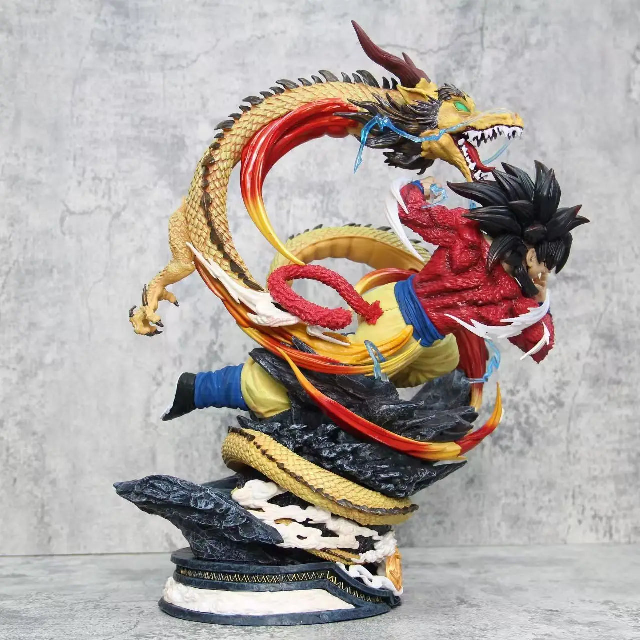 42cm Anime Dragon Ball Dragon Fist Super Four Son Goku Large-Sized Figure Pvc Double Headed Model Ornaments Kakarotto Statue Toy
