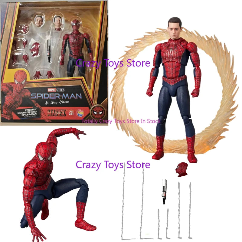 In Stock Original MAFEX No.241 Spider-Man Tobey Maguire Hero Never Comes Back Neighborhood Action Figure Model Toy.gift