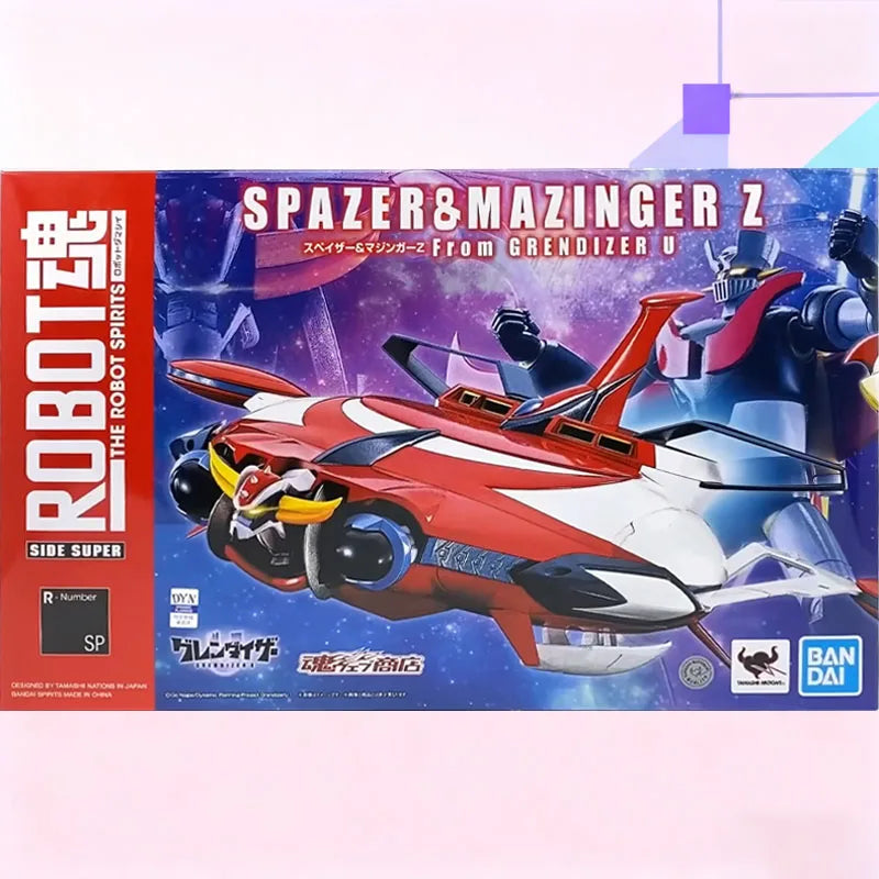 In Stock BANDAI Original THE ROBOT SPIRITS GRENDIZER SPAZER MAZINGER Z Action Figure Model Toy Gift for Kid Foam Box Packaging