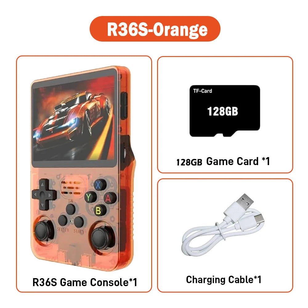 R36S Retro Handheld Video Game Console Linux System 3.5 Inch IPS Screen R35s Pro Portable Pocket Video Player 64GB/128G Games