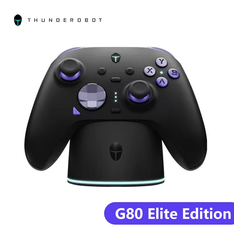 New ThundeRobot G80 Ultimate Gamepad Wired/2.4G/Bluetooth Tri-Mode For NS Quad Motor Hall Joystick Custom Gaming Controller