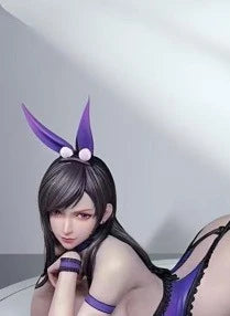 New Anime Tifa Lockhart Bunny Girl Prone Pose GK Figure Garage Kit Statue Model Desktop Ornament Collectible Adult Birthday Gift