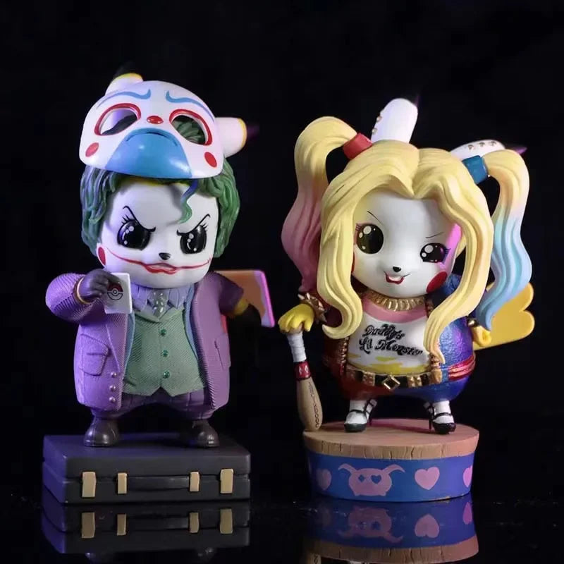 Marvel Anime DC 12CM Q Edition Clown Picchu Doll Figure Case Desktop Decoration Model Collection Christmas Surprise Gift