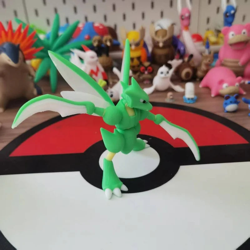 Anime Scyther Scale World 1:20 Action Figure Cute Doll 3D Print Kawaii Cartoon Character Desktop Model Kid Birthday Toys Gifts