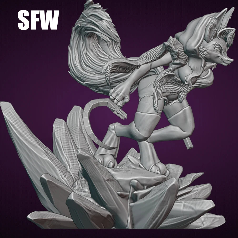 1/24 Sexy Death Wolf NSFW Resin Figurine Toy Unpainted GK Doll Unassembled 3D Print Assembly Miniature Reduction Statue Toy