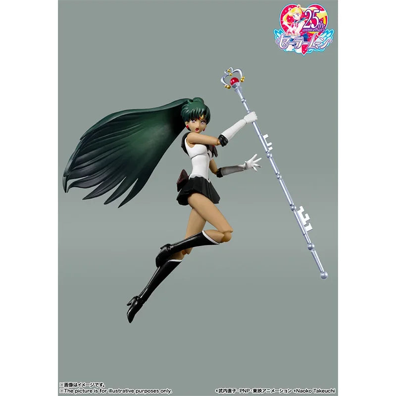 Bandai Sailor Moon Anime SHF Meiou Setsuna Action Figures Collectible Model Movable Exquisite Doll Ornaments Toys Gifts for Kids
