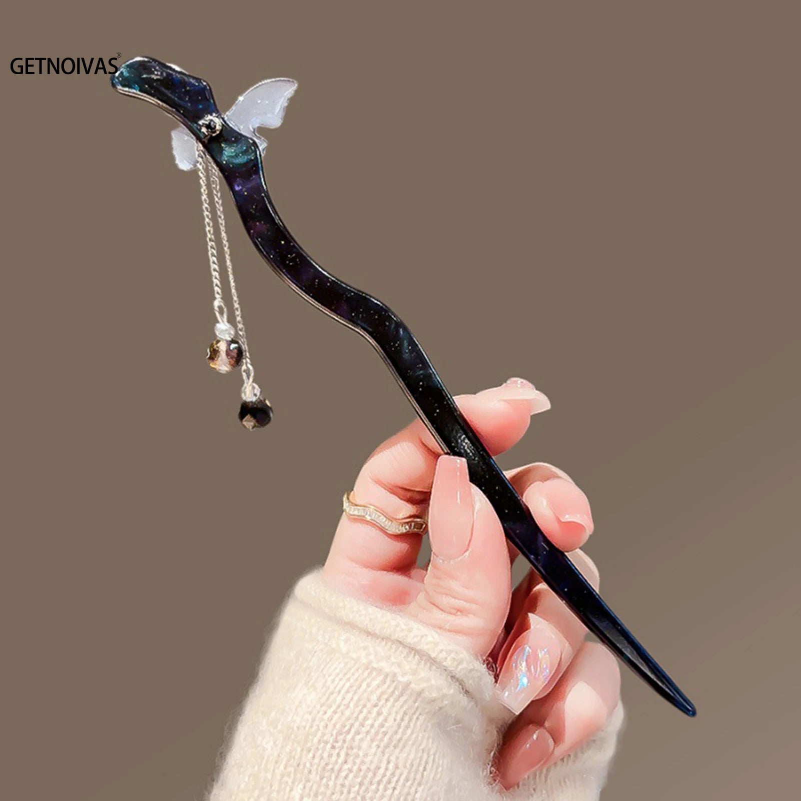 Mode Schmetterling Haar Sticks Chinesischen Retro Mädchen Lange Quaste Haarnadeln Essigsäure Kopfschmuck Brötchen Maker Haar Styling Zubehör