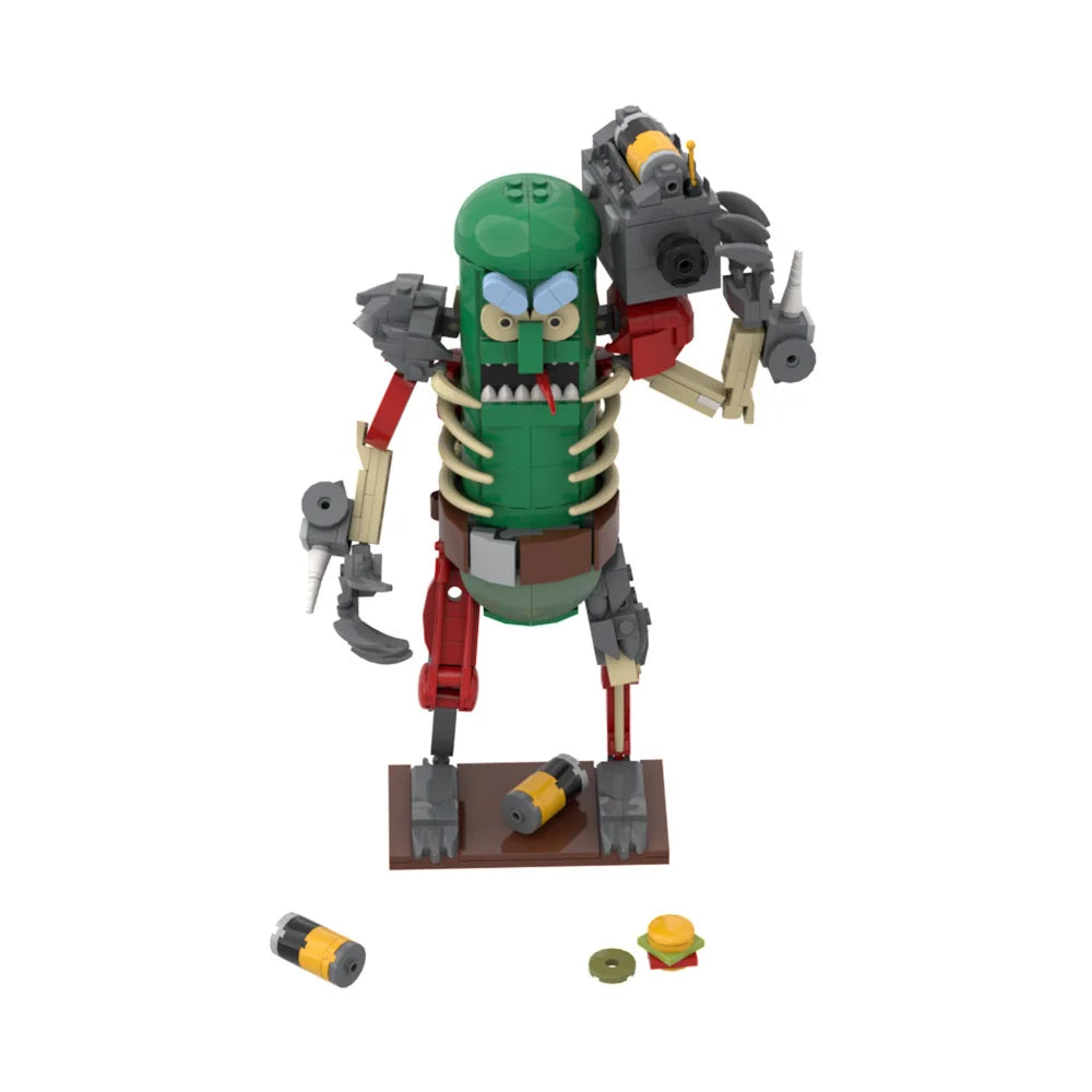 MOC Animation Mr. Pickles Doll Model Building Blocks Cucumber Warrior Action Figure Bricks Toy Halloween Gift