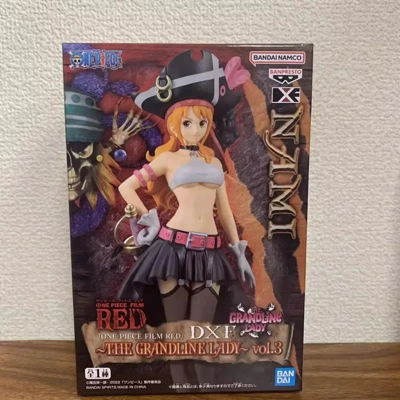 In Stock Bandai Original BANPRESTO Anime ONE PIECE FILM RED DXF Nami PVC Figure Action Figures Model Toys WY