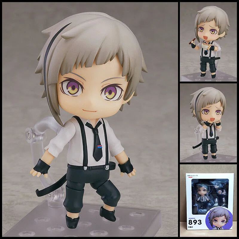 Nendoroid Bungo Stray Dogs Action Figure PVC Q Version Edogawa Ranpo 2348 Chuya Nakahara 676 Dazai Osamu 657 Model Toys For Kid