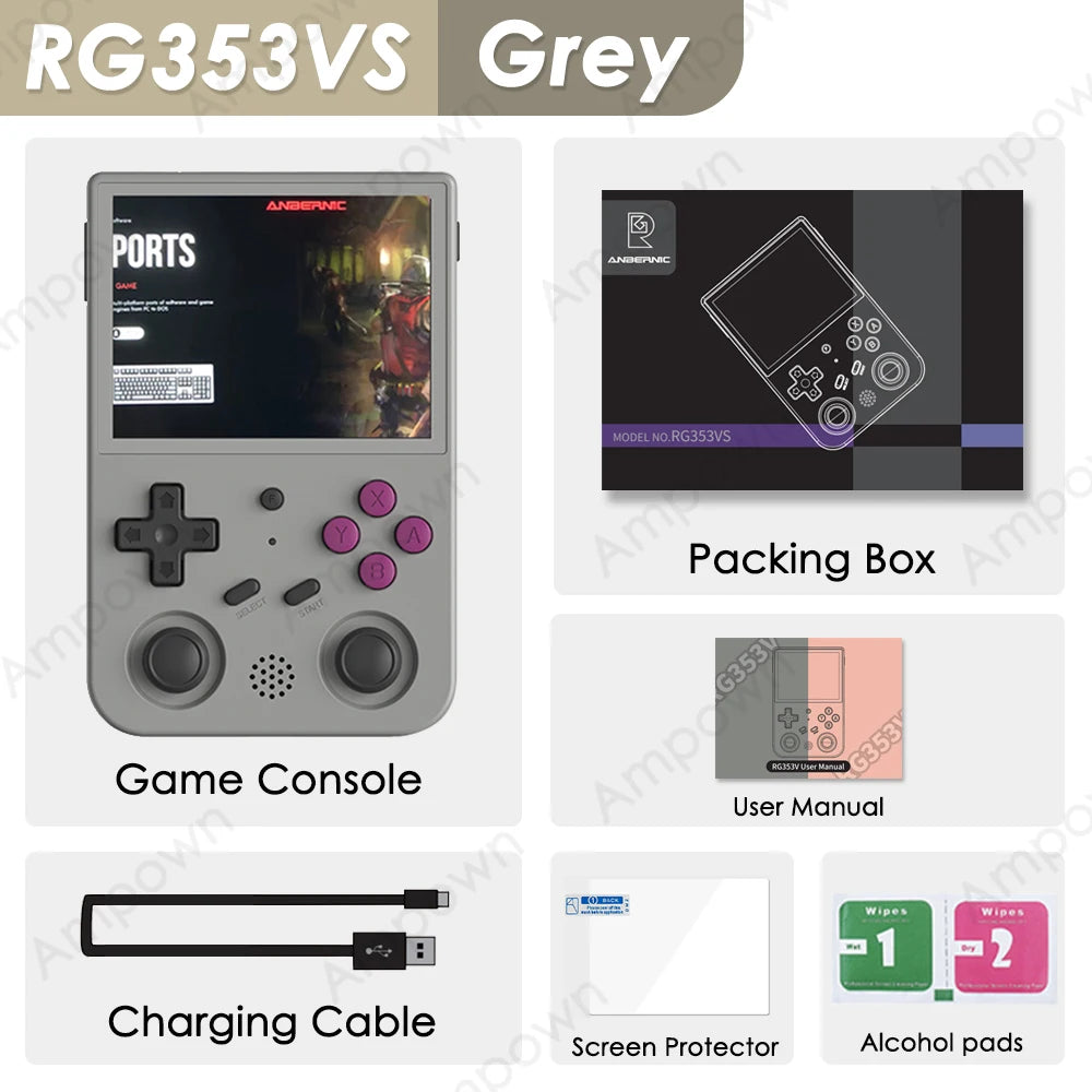 ANBERNIC RG353V RG353VS Handheld Gam Console 3.5'' IPS Screen HDMI Output Android Linux OS Built-in Retro Emulator Player Gifts