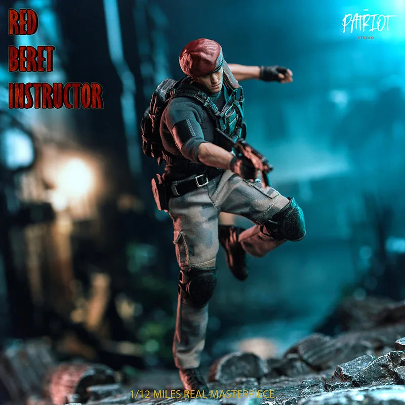 Patriot Studio 1/ 12 Handsome Red Beret Instructor Male Soldier Full Set Fit 6inch Action Figure Model with Bow Arrow Equipment