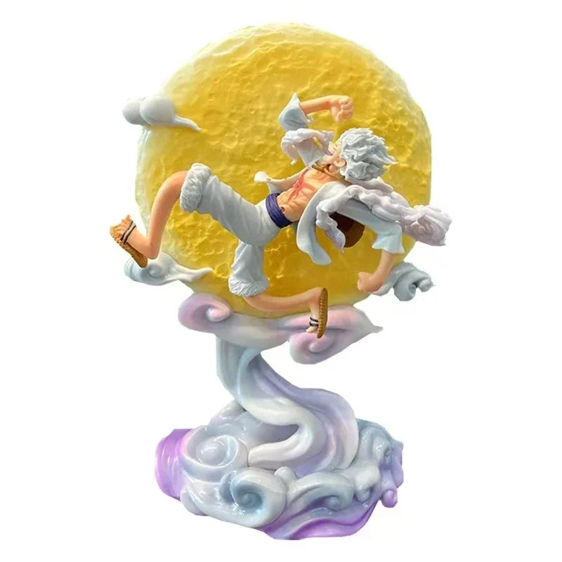 16cm One Piece Anime Figure Moon Nika Monkey D Luffy Gear 5 With Moon Light Action Figure Statue Model Collection Toys Gift