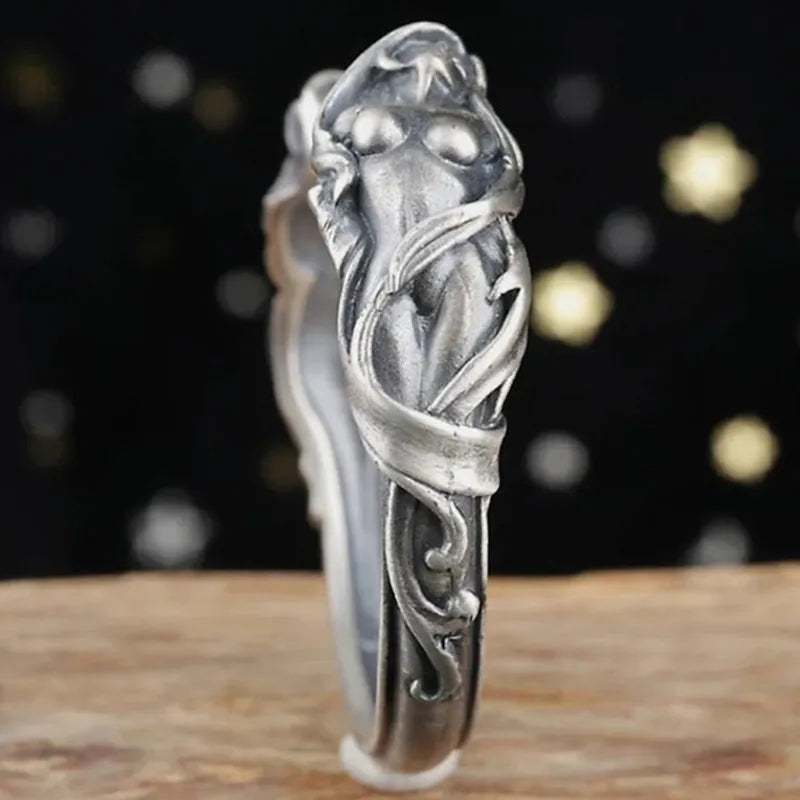 Bracelet Bangle Pure 925 Sterling Silver Naked Female Goddess Luxury Brand Fine Jewelry Man Woman 2025 Valentine's Day Gift B6