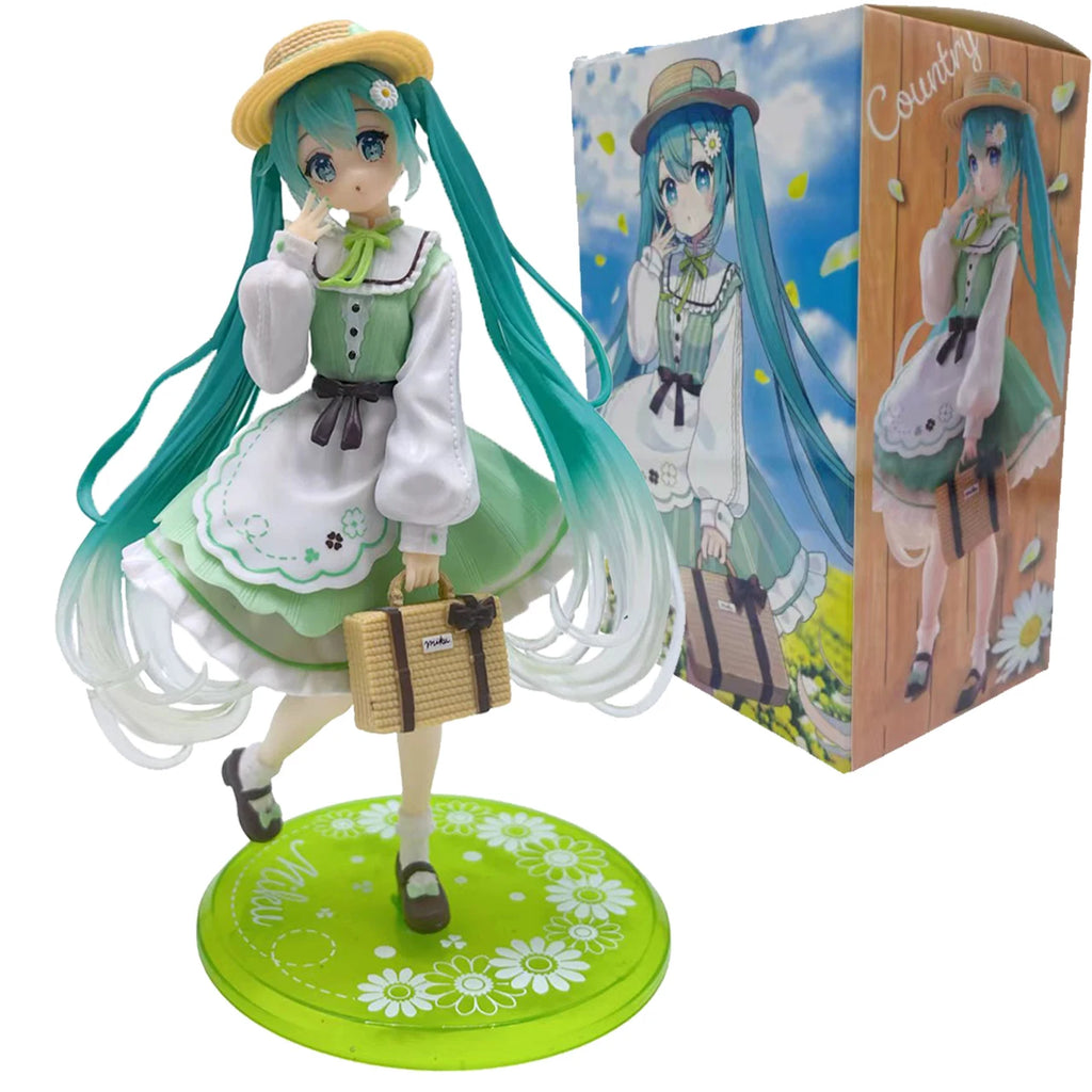 In stock 20cm  fashion hatsune miku country anime figure toys action statuette pvc model collection doll birthday present
