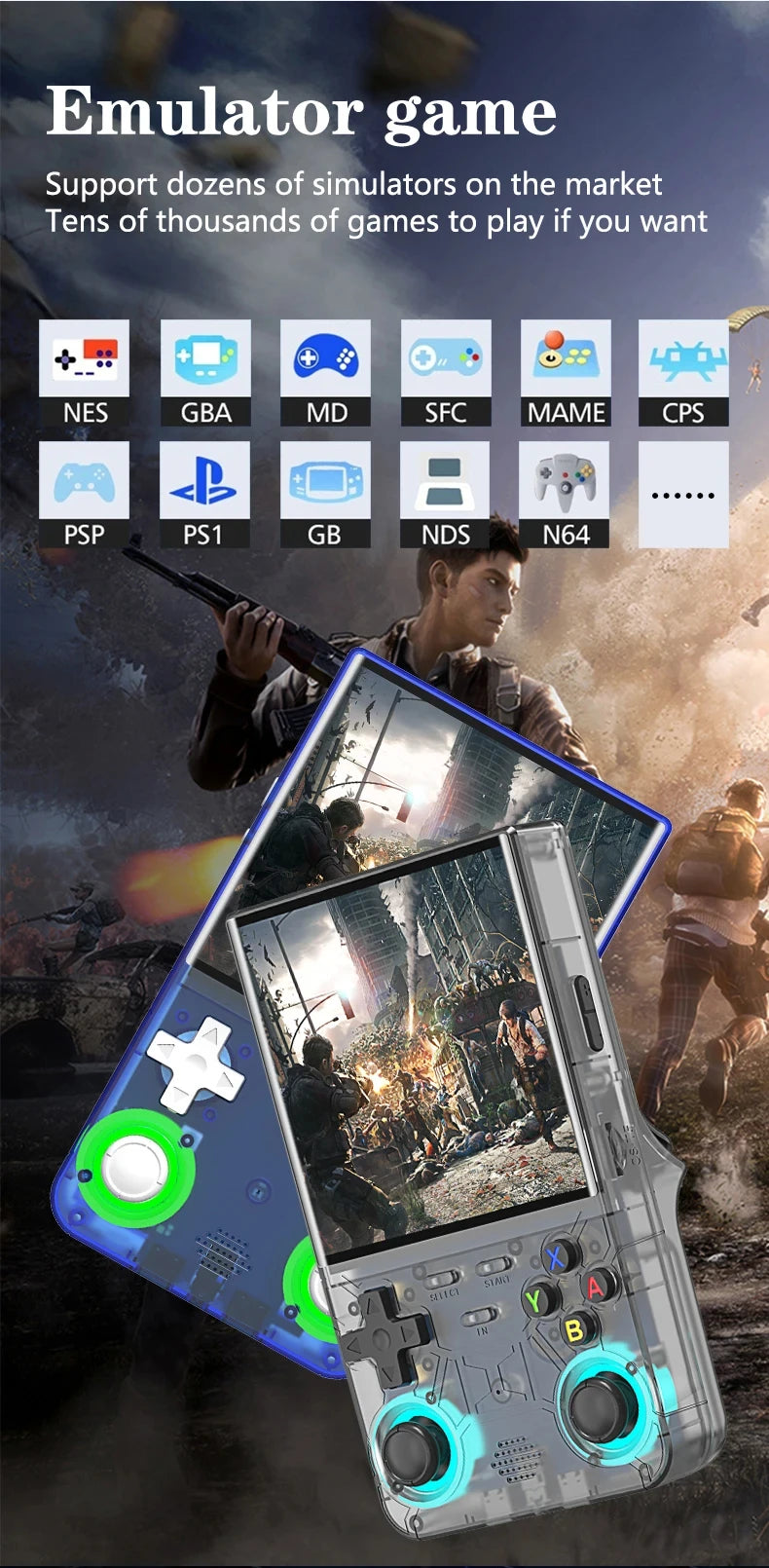 R36Ultra Retro Handheld Video Game Console Linux System 4.0-inch WIFI IPS Screen Portable Pocket Video Player Game friend Gift
