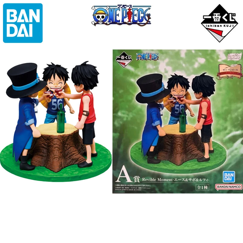 BANDAI Original Ichiban Kuji One Piece Anime Luffy Sabo Ace Bonney Kuma Robin Saul Action Figure Toys Gifts Model