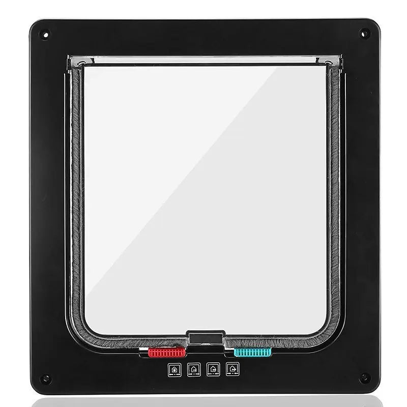 Klapptür für Hunde und Katzen mit 4-Wege-Sicherheitsschloss, Klapptür für Hunde, Katzen, Kätzchen, ABS-Kunststoff, kleines Haustier-Tor, Tür-Set, Katzen- und Hundeklappen