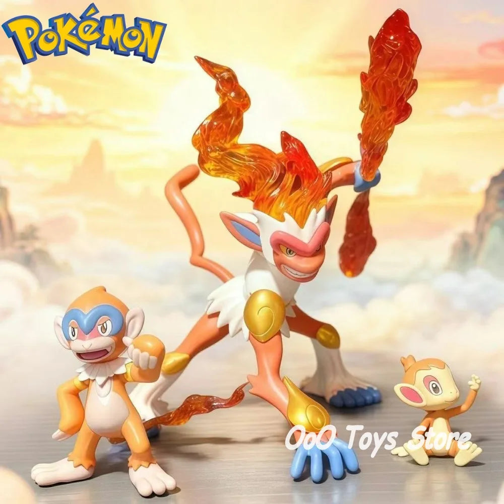 Anime Pokemon Figure Emperor Infernape Evolutionary Group Action Figures Pvc Collection Model Toys for Children Gifts 10cm