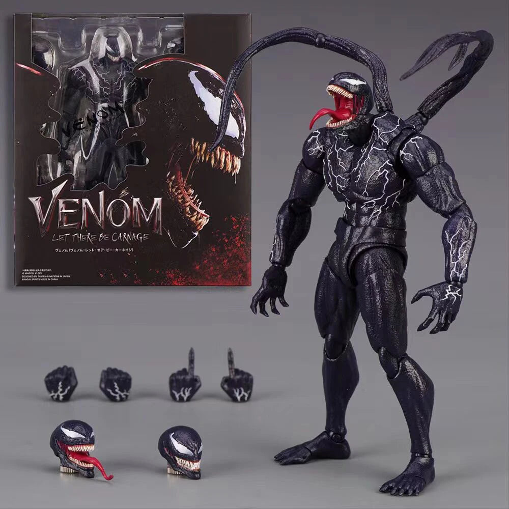 Venom Carnage Action Figure Joint Movable Toys Spider Man Legends Change Face Statue Model Doll Collectible Kids for Toy Gift