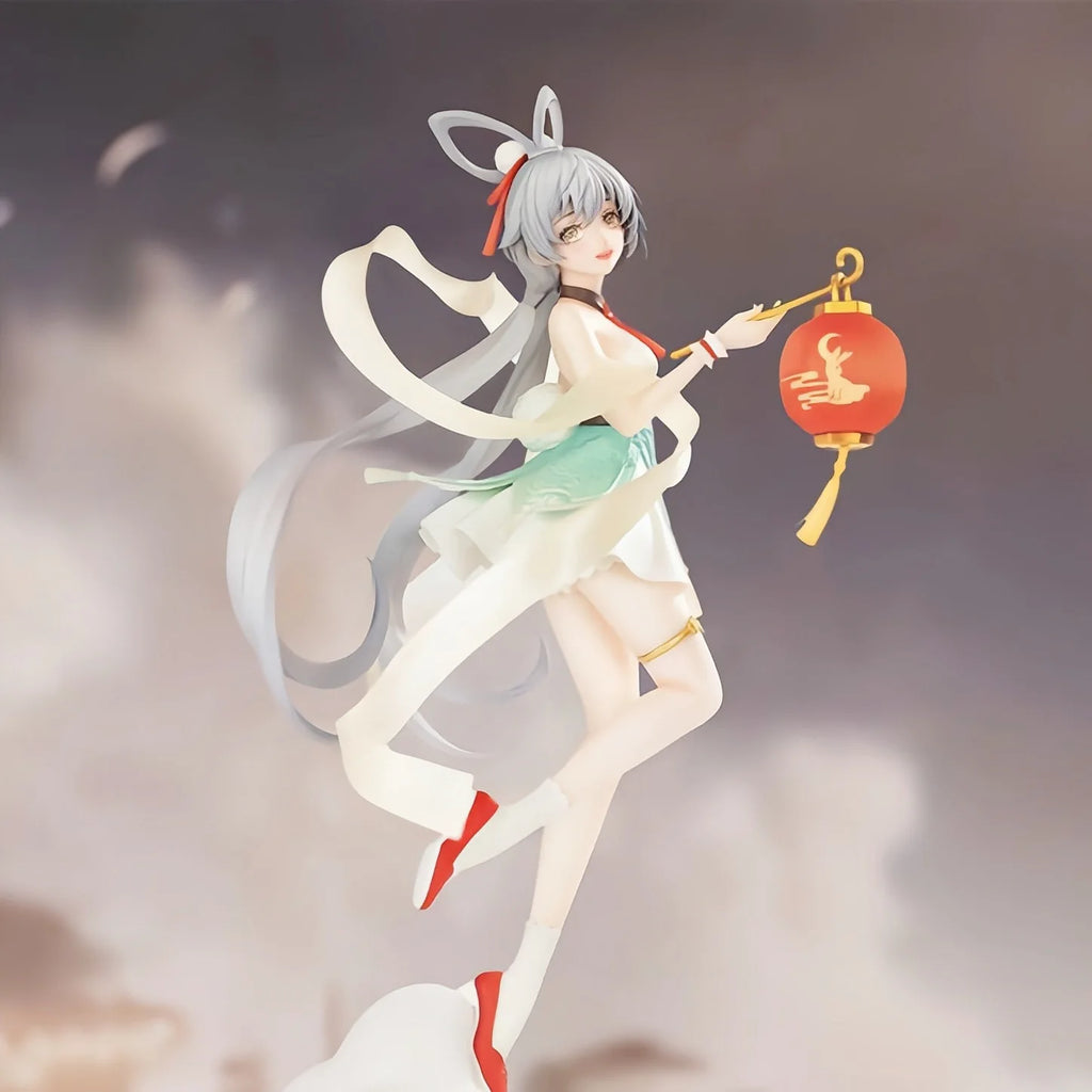Adorable Anime Girl Lotus  Moon Figure Desktop Decoration Cuter Case Ornament Collectible Model Gift for Adults