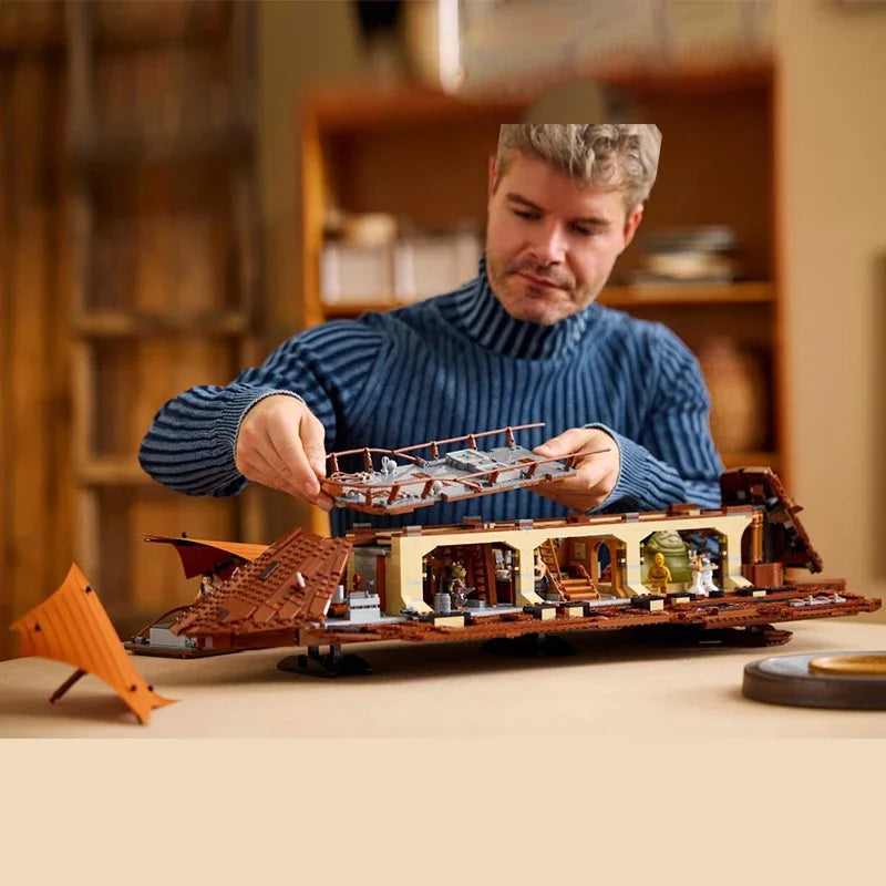 3942pcs Sarlacc Pit Showdown Jabba's Sail Barge Star Battle Puzzle Assembly Model 75397 Bricks For Adult Kids Birthday Gifts