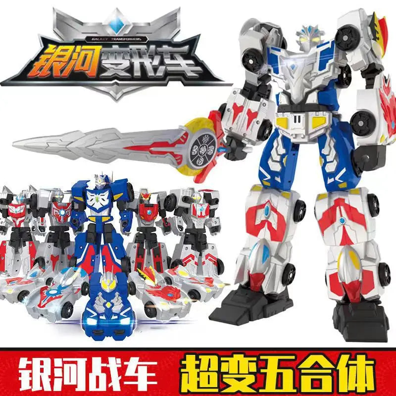 Children's toy transformation tank YH101 transformation five in one robot car racing model hero 3