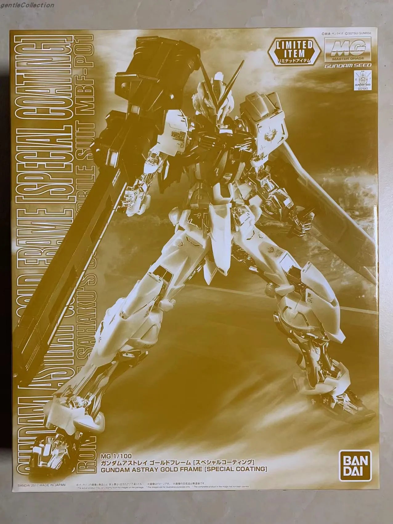 Fast Shipping MG 1/100 MBF-P01 Gundam Astray Gold Frame [SPECIAL COATING] Bandai Anime Original Model Toy Action Figure Children
