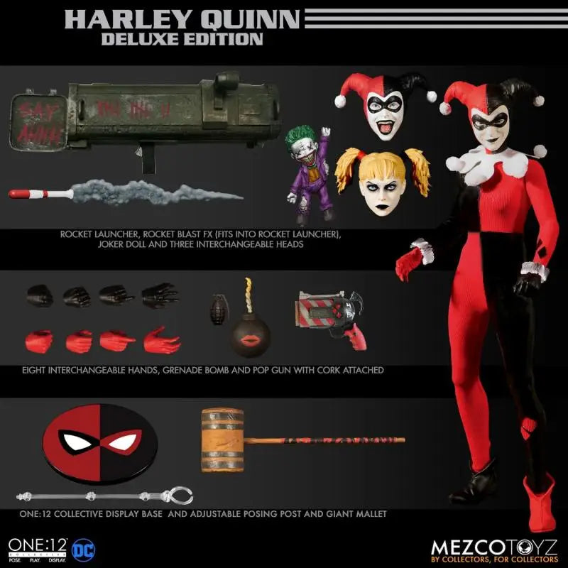 In Stock Original Mezco ONE:12 Batman Arkham Harley Quinn Character Model Toy Gift Collection