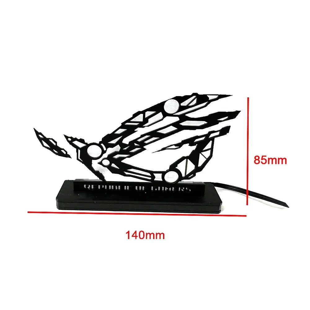 ARGB PC Case ROG Ornaments,DIY Desktop Gaming Cabinet Decorative Figure 5V 3PIN AURA SYNC